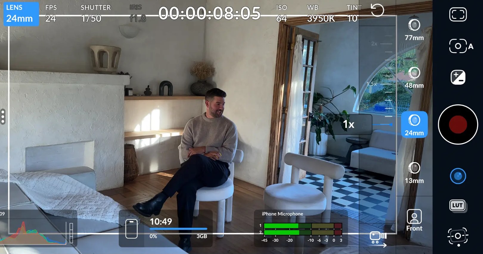 Behind the scenes: framing a sit-down interview shot